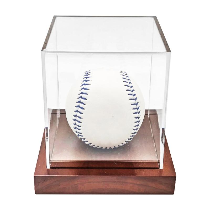 Softball Baseball Holder Box for Organization & Showcases, Baseball Display Case, Acrylic Clear Display Box with Stand