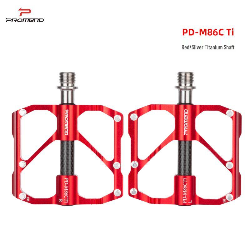 PROMEND 86T Mountain Bike Pedals - Titanium Axle, Carbon Tube, 3 Bearings, Road Cycling Pedals