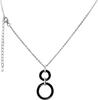 Stella Maris Women's Necklace 925 Sterling Silver with Pendant Diamond Zircon Ceramic Black 45 Cm