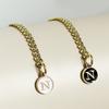 Name Letter Handle Charm Personalized Long Chain Round Pendant with Lobster Clasp Handle Chain for Cup Accessory