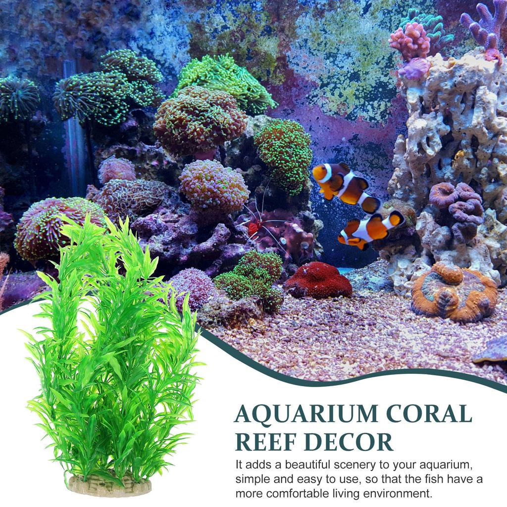 Aquatic Plant Decor Fish Tank Fake Grass Plastic Aquarium Accessories Realistic Artificial Plant Decoration for Fish Tank
