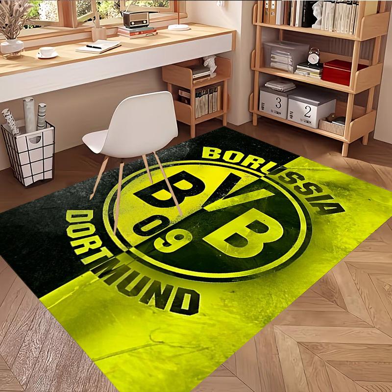 Borussia Dortmund Print Rug, Washable Floor Carpet, For Entryway Dorm Laundry Room Office Study, Home Decor Birthday Christmas Gift