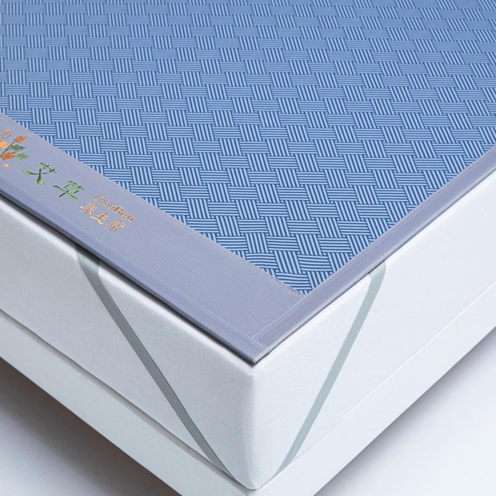 Mugwort Ice Silk Summer Mat Set: Foldable, Machine & Hand Washable, High Precision Carbon Light Soft, Cool Feeling
