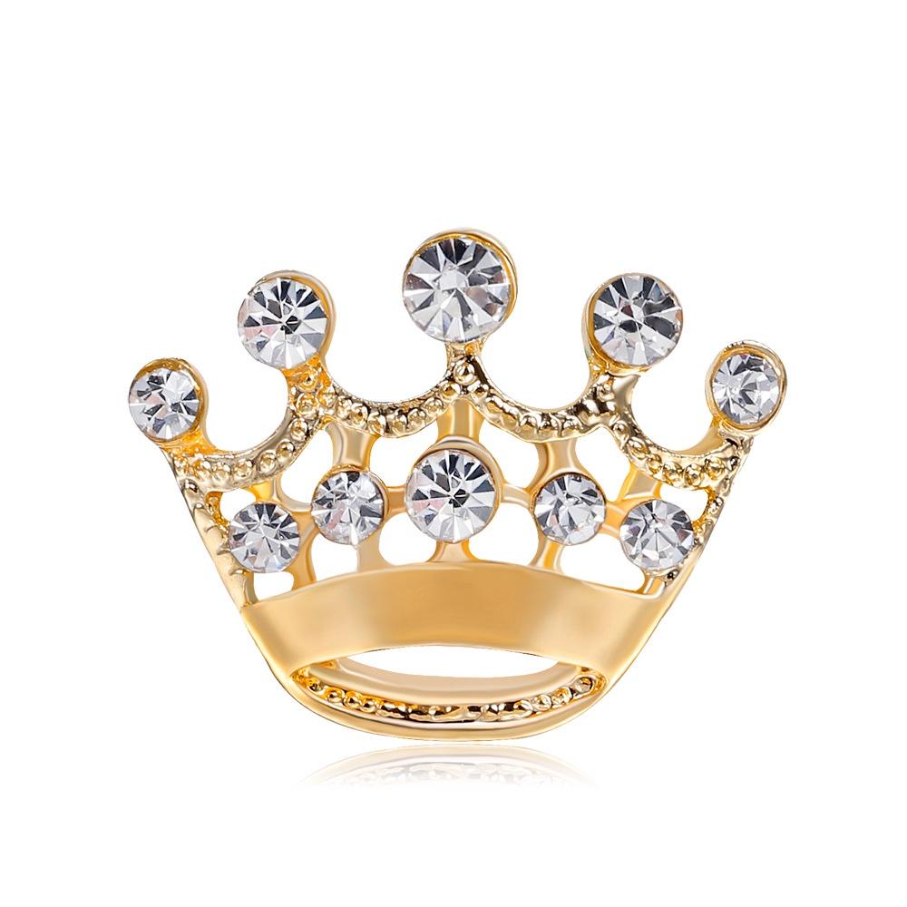 

SKEDS Gorgeous Baroque Court Crown Brooch Elegant Women Corsage Classic Design Pins Medieval Luxury Fashion Badge