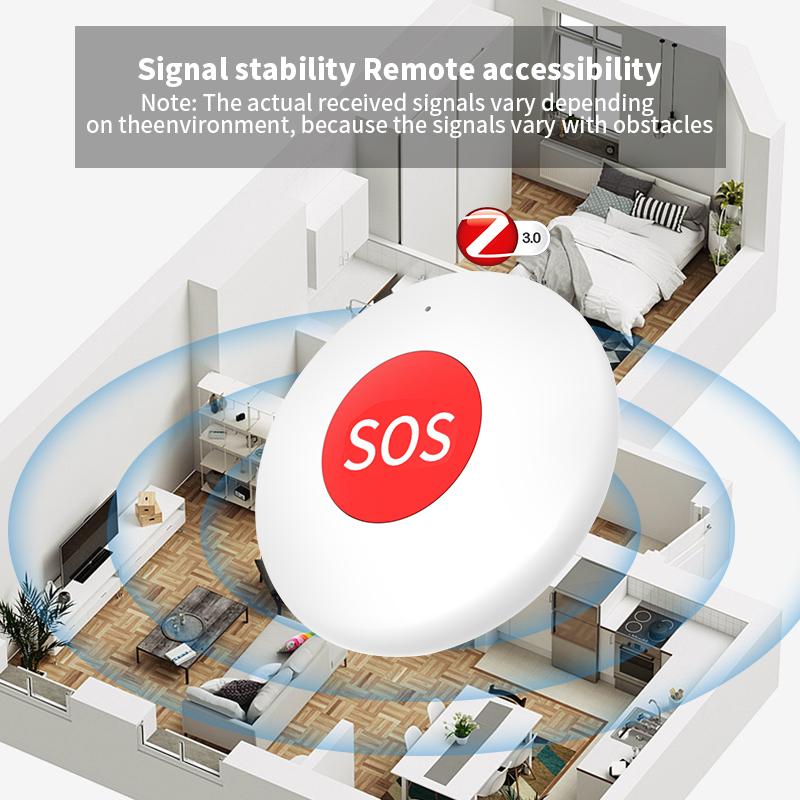 Tuya Zigbee SOS Emergency Button One Key Alarm for Patient Elderly Children Emergency Help Call Security Device App Control