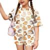 Kids Casual Short Sleeve Top and Shorts Set Animal Print Lightweight Comfortable Summer Outfit for Boys and Girls Soft Fabric