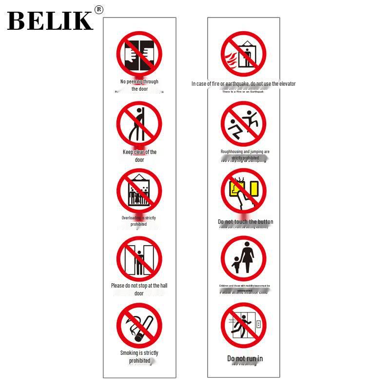 BELIK Safety Warning & Instruction Decals 9x45cm