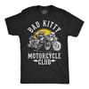 Mens Funny T Shirts Bad Kitty Motorcycle Club Sarcastic Kitten Graphic Novelty