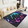 Tech Glow Hexagon Themed Rug,Anti-Slip Mat with Blue Green Neon Honeycomb for Living Room Game Room,Futuristic Decorative Carpet