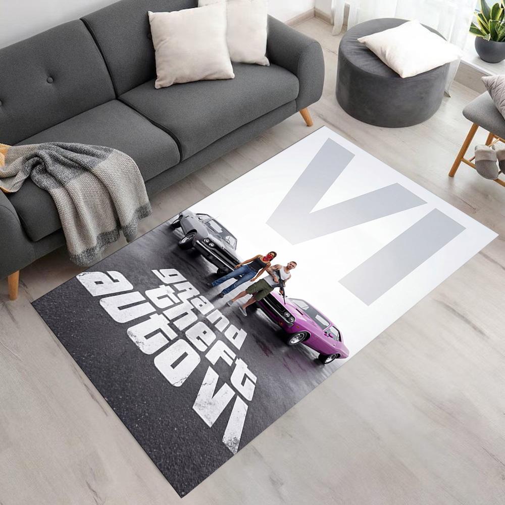 Grand Theft Auto Teppich Perfekt für Schlafzimmer Esszimmer Dekorieren Sie Zimmer Eingangsbereich Rutschfester Teppich Anime Büro Dekor Geburtstag Weihnachtsgeschenk
