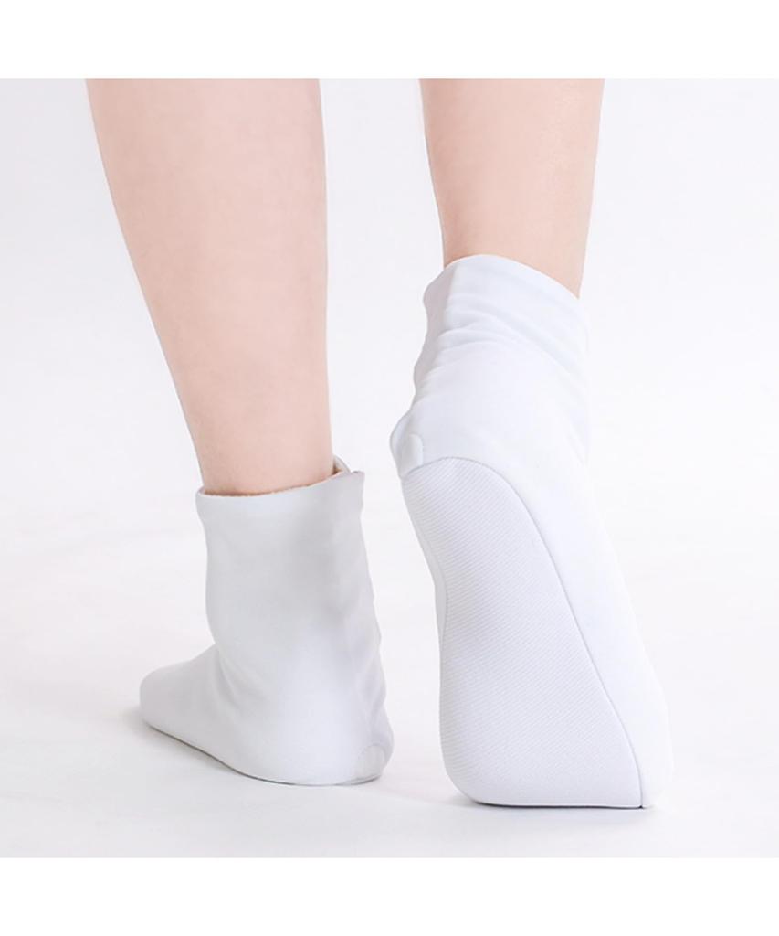 [KYOETSU] Women's Warm Fleece White Tabi Socks with Fasteners, Sizes 21.5cm-28.0cm (2L)