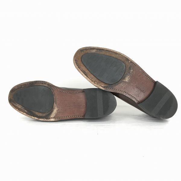 80s-90s Vintage USA FLORSHEIM leather Mackay U-tip 27.5 brown dress business shoes(USED)