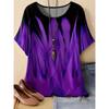 Fashion Women's Simple Short Sleeve Crew Neck T-Shirt 3D Simple Color Printing
