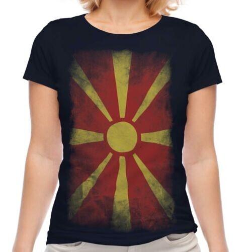 

Macedonia Faded Flag Women T-Shirt Macedonian Football Macedonian Shirt 3XL