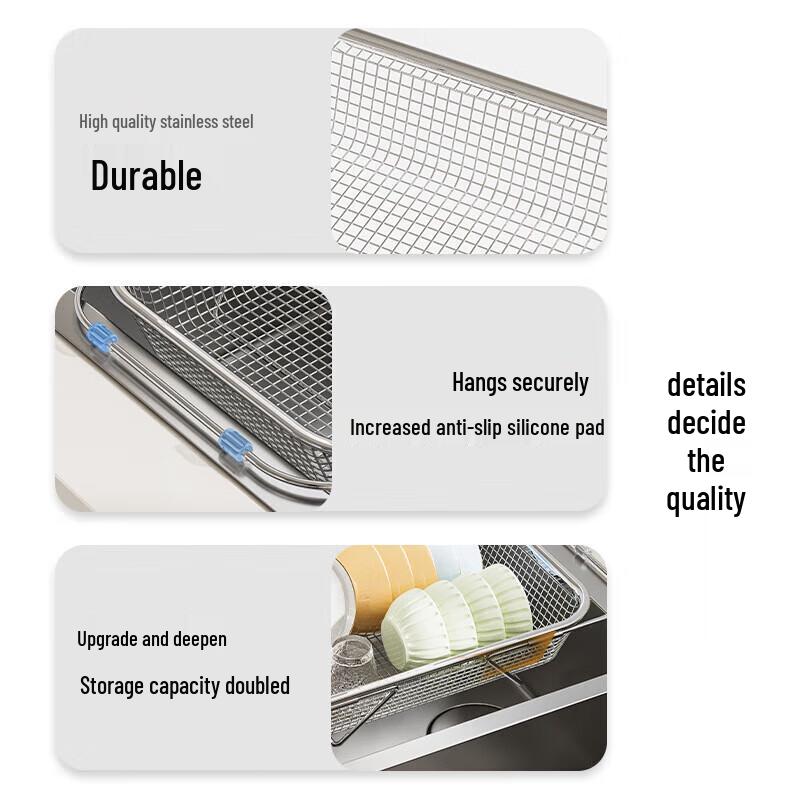 Extendable Stainless Steel Kitchen Sink Dish Drainer Rack