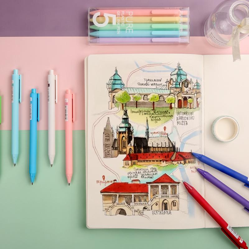 Macaron Colored Fluorescent Marker Set - Ideal for Classroom Notes and Signature Marking