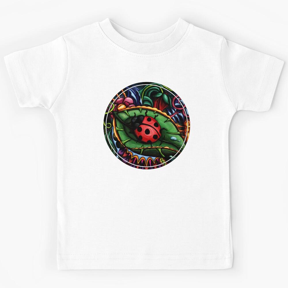 Cute ladybug on a leaf, whimsical insect Kids T-Shirt 110