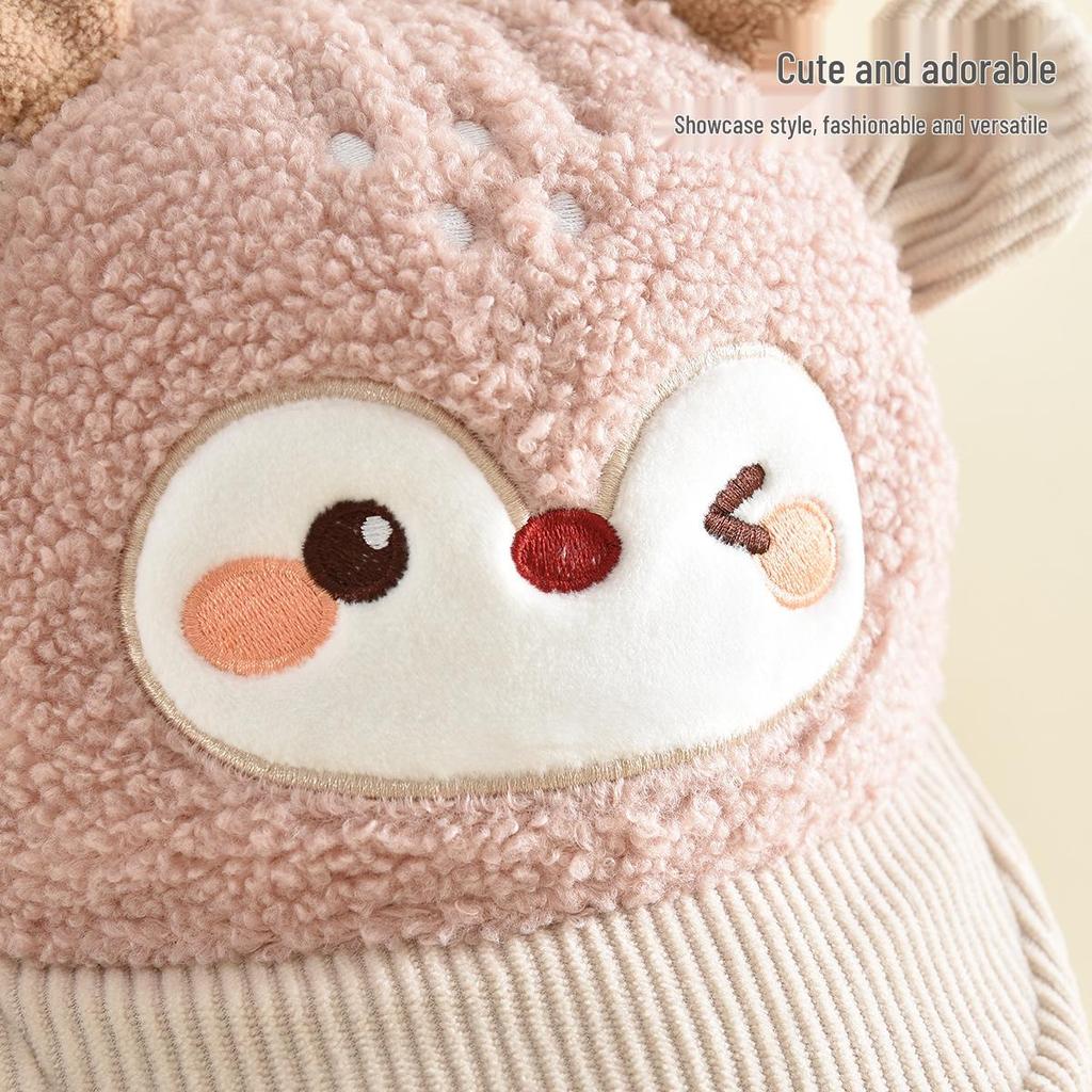 Children's 3D Cartoon Little Deer Baseball Cap - Cute, Comfortable, Versatile, and Windproof Hat.