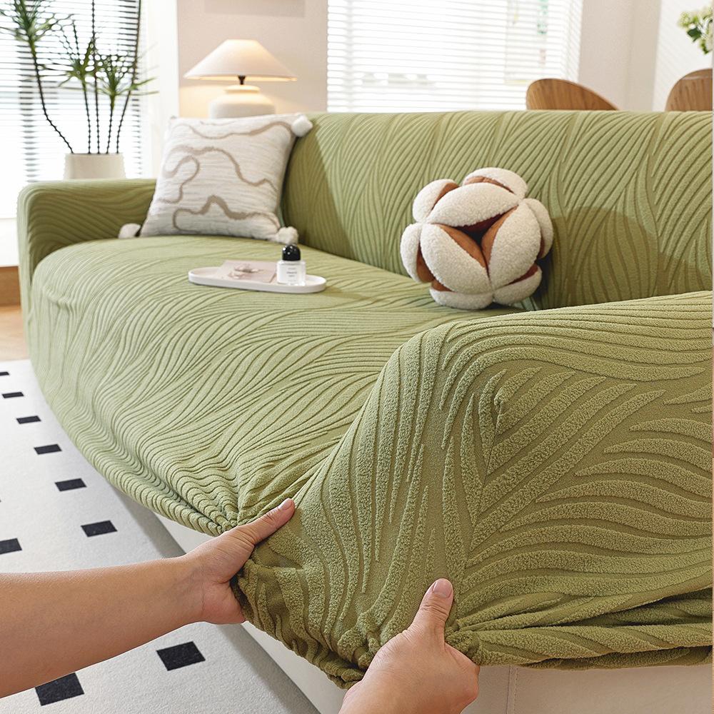 New All Season Universal Minimalist Style Jacquard Velvet Sofa Cover Anti Slip Sofa Full Cover Fabric