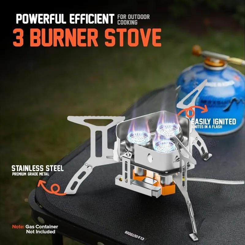 Camping Gas Stove Mini Big Power Portable Outdoor Heater Burner Cooker Picnic BBQ Cookware Stainless Steel Tourist Backpacking