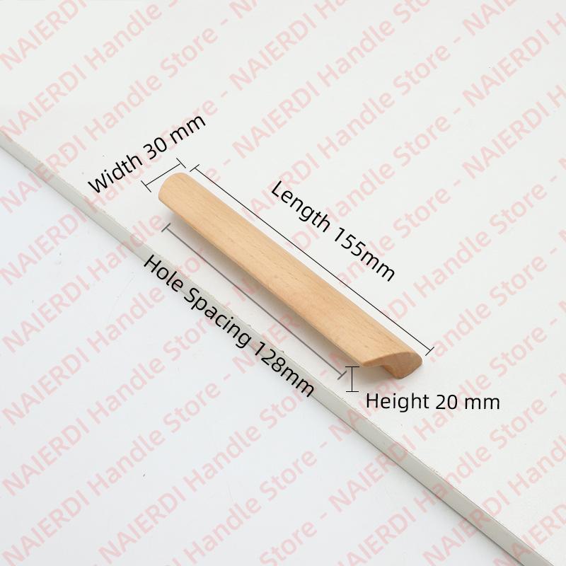 NAIERDI Solid Wood Cabinet Handles Modern Single Hole Wooden Pulls Octagon Round Knobs for Kitchen Cupboard Wardrobe Hardware