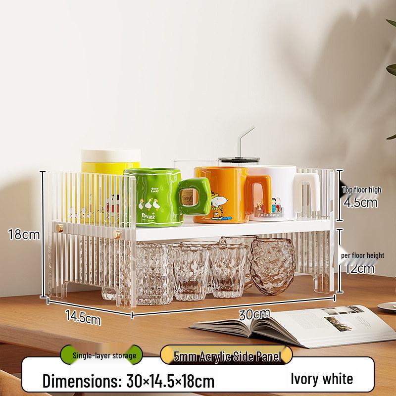 Acrylic Multi-layer Tabletop Cup Holder & Tea Set Organizer