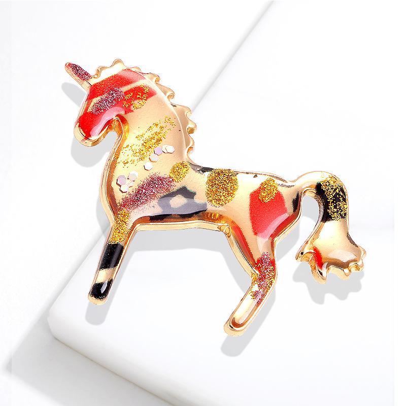 

Animal Eco-friendly Foil Unicorn Brooch 3*5CM
