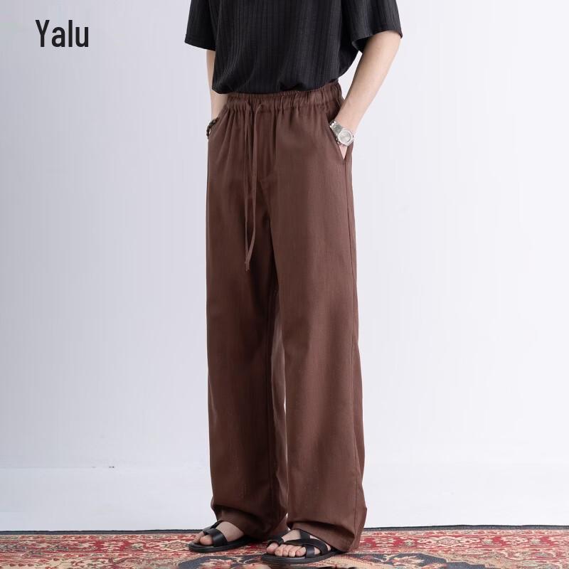 Men s Summer Loose Straight Linen Blend Casual Pants XL