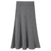 Hong Kong Style High-Waist Knitted Pleated Skirt for Women - Slim, Thick, Autumn & Winter Wear, Supports Up to 200 Pounds