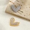 1 Piece Brass Valentine's Day Charms Gold Plated Heart Micro Pave Clear Cubic Zirconia Pendants For DIY Necklace 29.5mm X 27mm