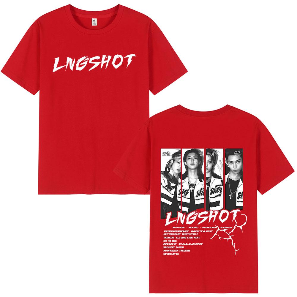 Korean Kpop Lngshot OHYUL RYUL WOOJIN LOUIS Tshirt Unisex Women Clothing Fashion Hip Hop Short Sleeve Tshirt Cotton Top Fan Gifts