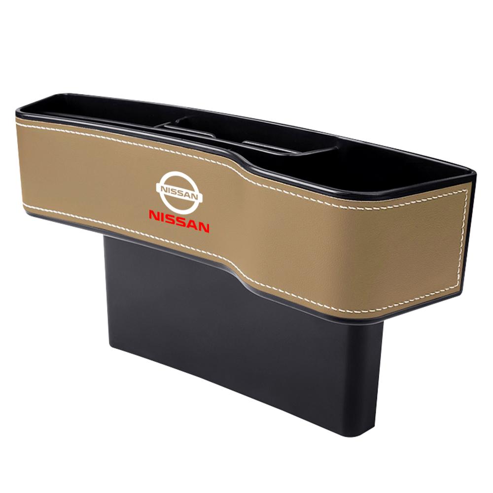 Organizador de Asiento de Coche Relleno para Huecos Portavasos Caja de Almacenamiento para Ranuras del Asiento Accesorios Para Nissan Nismo X-trail Qashqai Leaf Tiida GTR