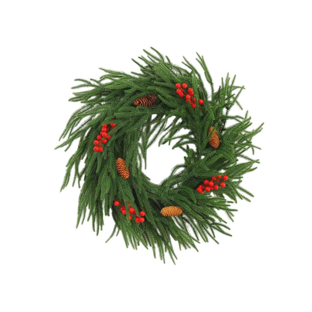 60cm Christmas Wreath Artificial Flower Decoration Wreath Door Hanging Wall Hanging With Lightstrip