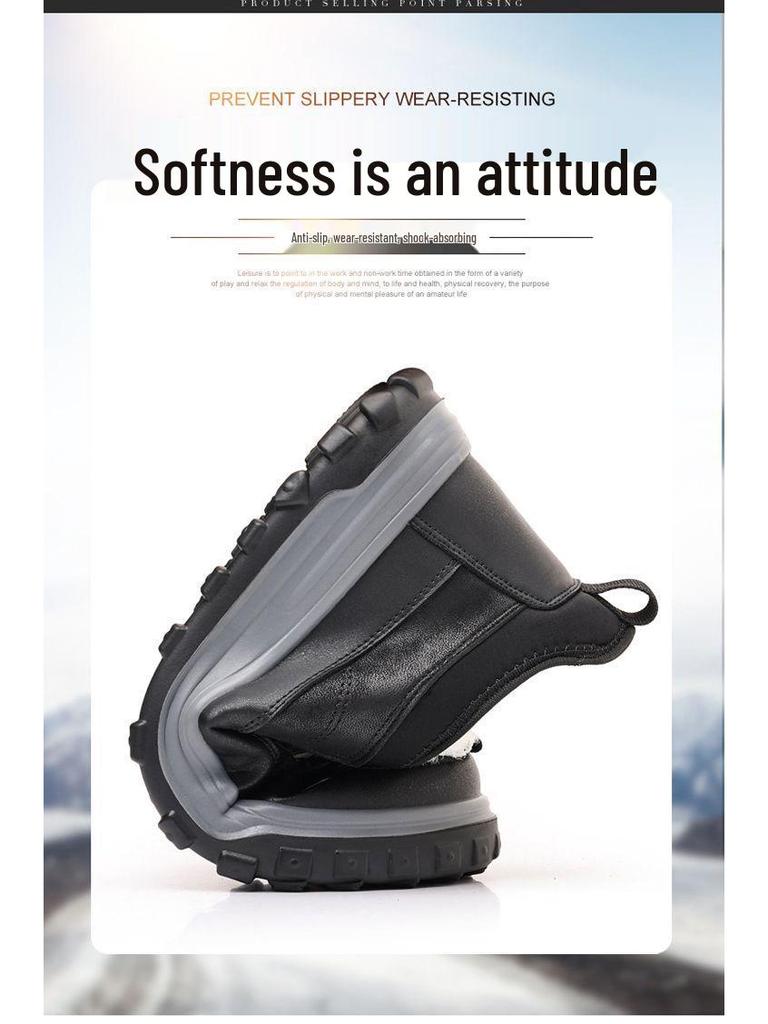 Men's Winter Cotton Shoes: Warm Velvet-Lined, Soft Sole, Breathable Snow Boots