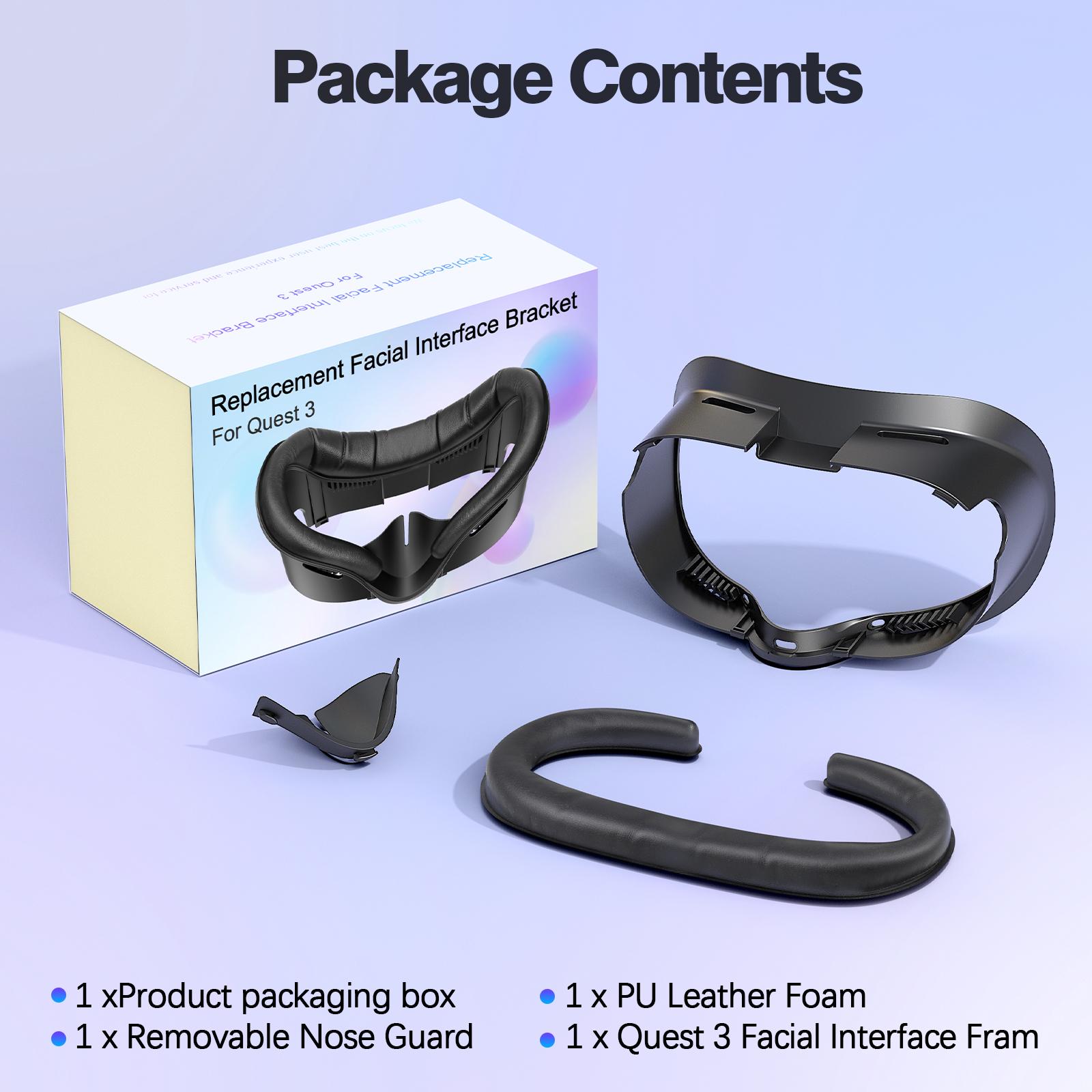 

Ficial for Meta Quest 3 Face Protector Non-Allergy Lens Pad Breath Ficial Cover light Leakage for Quest 3 Accessories