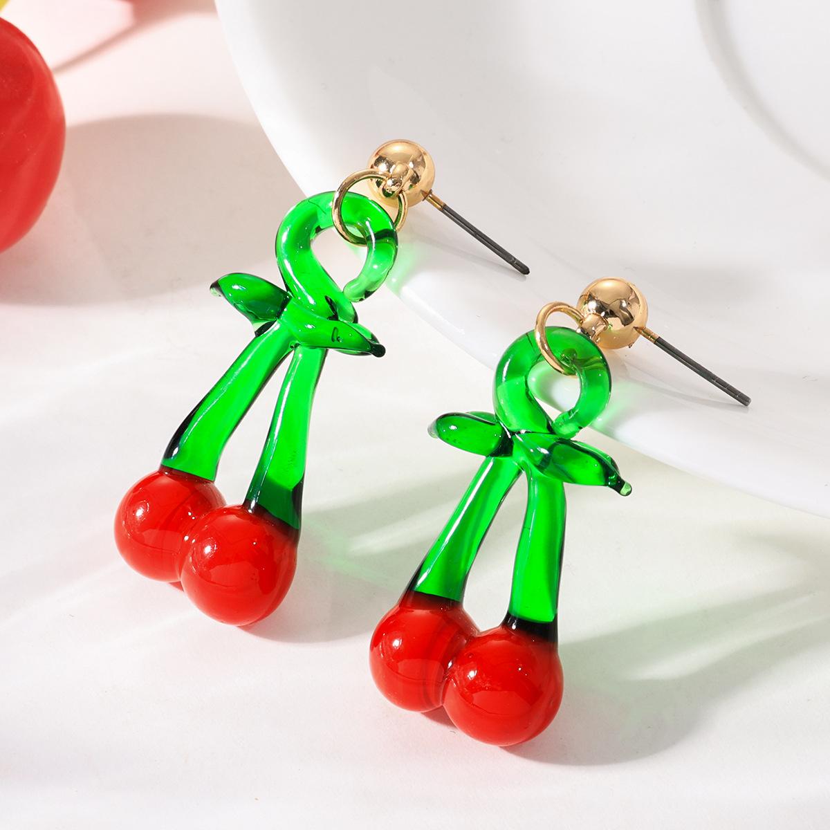 Популярные серьги-подвески с вишней, милые и элегантные, для повседневной носки и отпуска