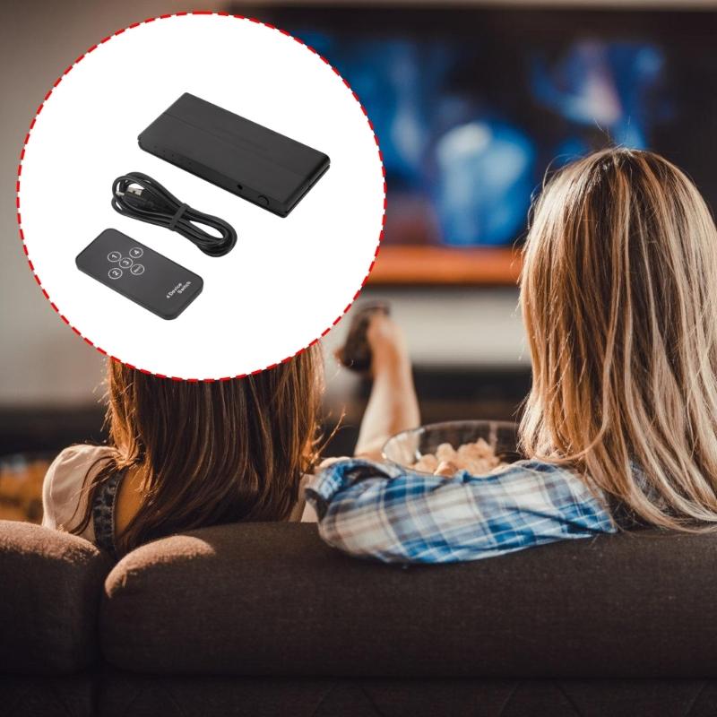 4K30hz Video Switcher 4x1 Wireless Operation Support Multiple Device Linkage Modern Design For Home Theater