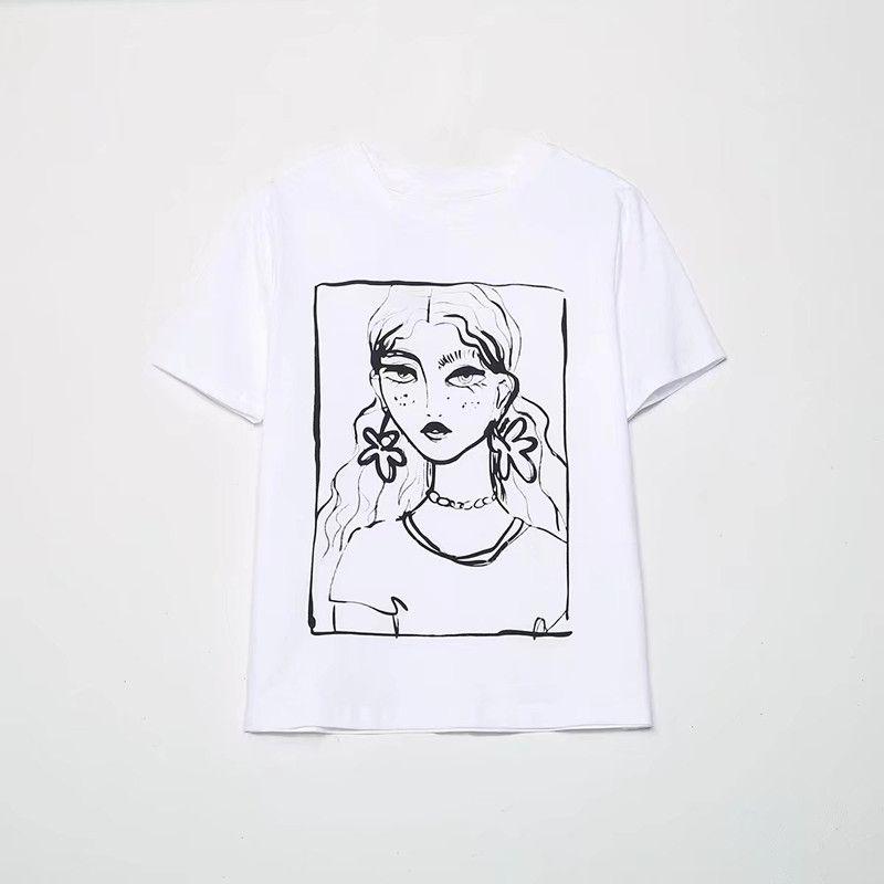 Fashion Style New Autumn New Fashion Women's Clothing Girl Pattern Print Short Sleeve T-shirt 5644817 250