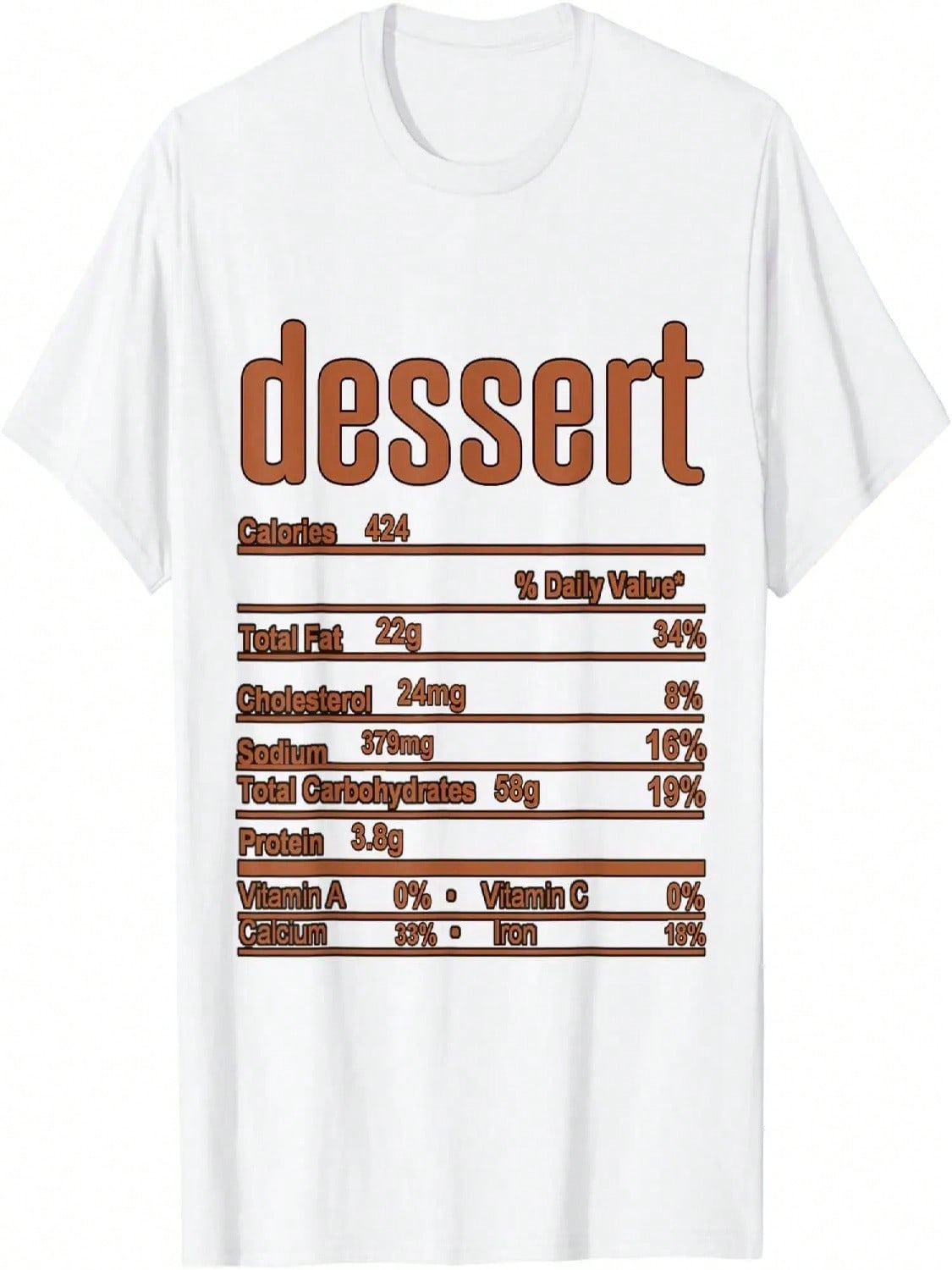 Thanksgiving Christmas Dessert Nutrition Fact T-Shirt S