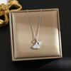 Elegant Korean Micro-Inlaid Titanium Necklace - Luxurious Women's Clavicle Chain, Non-Fading, Unique Minority Design.