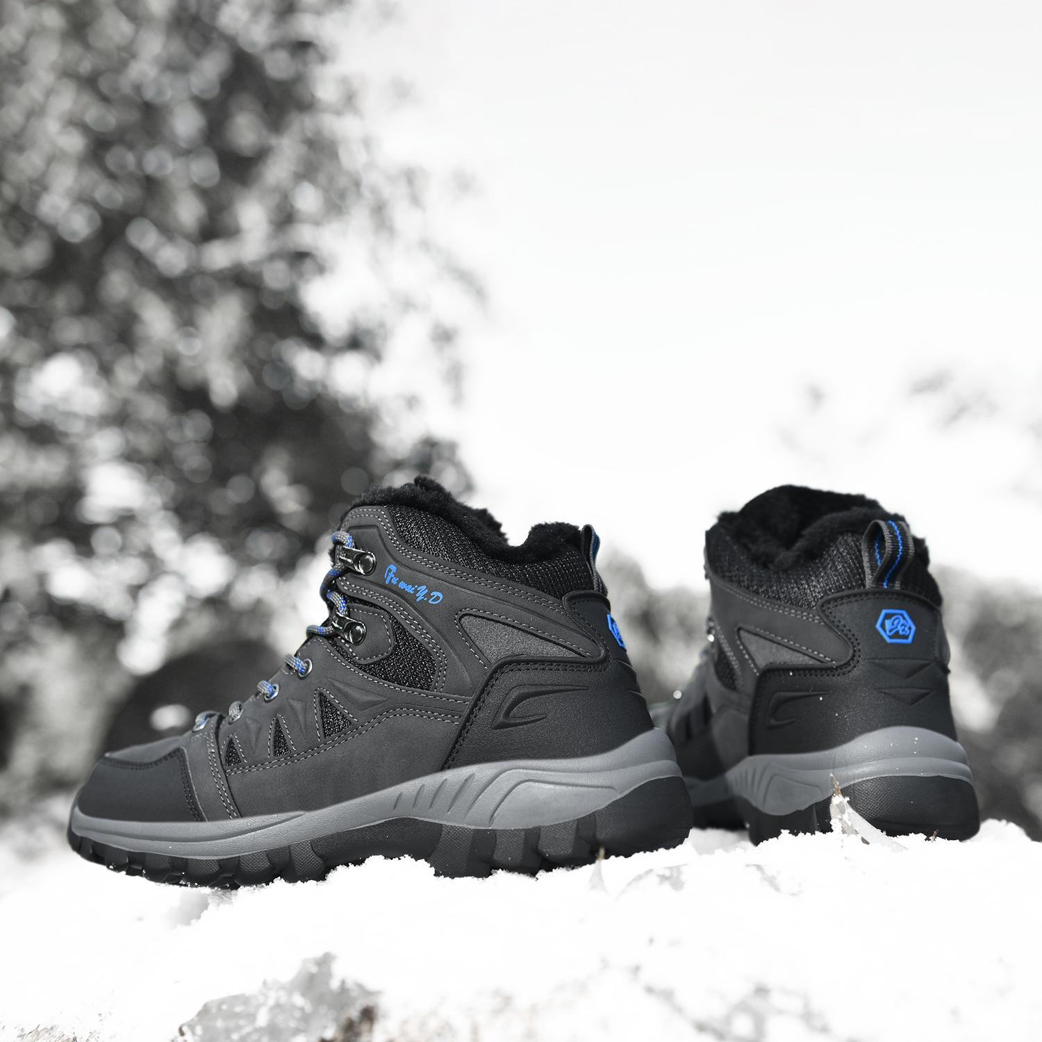 Зимние мужские зимние ботинки для занятий спортом на открытом воздухе женская теплая — фото 3