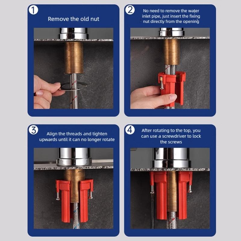 Kitchen Sink Anti-Loosening Nut Buckle Base Faucet Installation Fastener Fixed Base Nut Basin Faucet Accessories