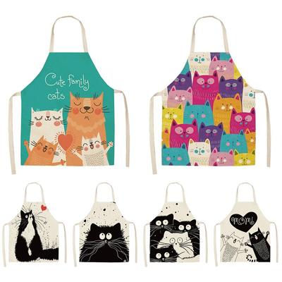 Nice Cartoon Cat Cat Apron -free Apron Locker Apron Baking Baked Accessories Coffee Accessories Kitchen Apron