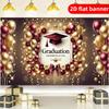 2D graduation party background cloth graduation hat and multi-functional wall decoration banner with "graduation" text