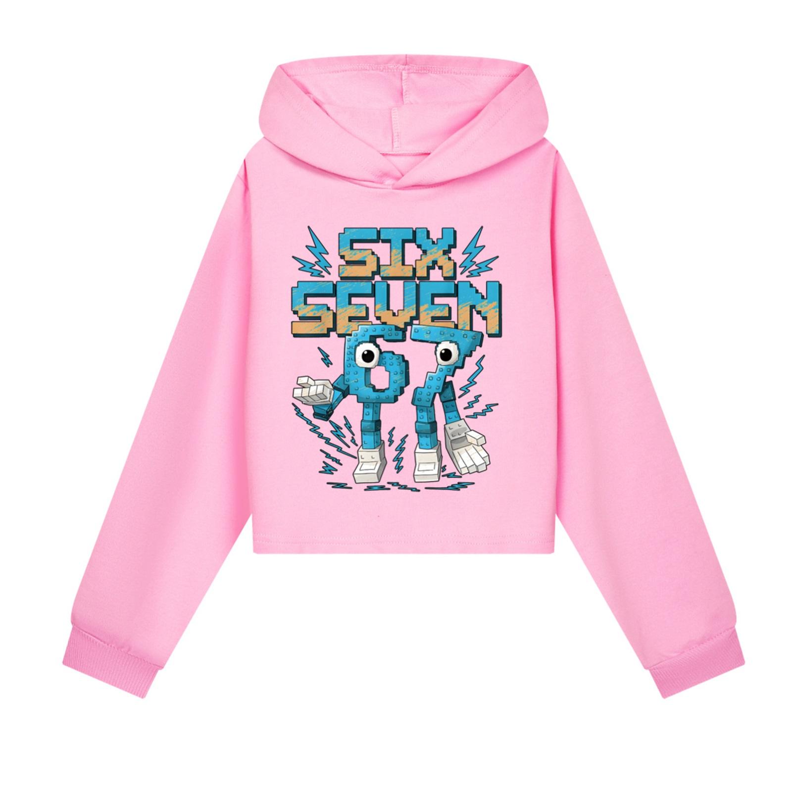 Kids  Long Sleeve Loose Pullover Letter Print Drawstring Hooded Sweatshirt 160 розовый