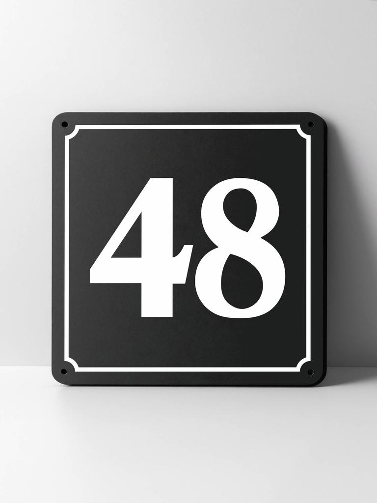Metal House Number Sign, Black White Contrast, Outdoor Wall Decor for Home Street