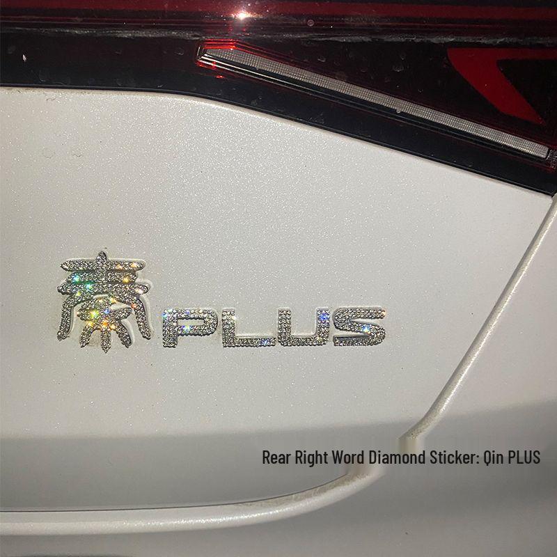 BYD Qin Yuan Dolphin Seal Destroyer Emblem Rhinestone Car Sticker