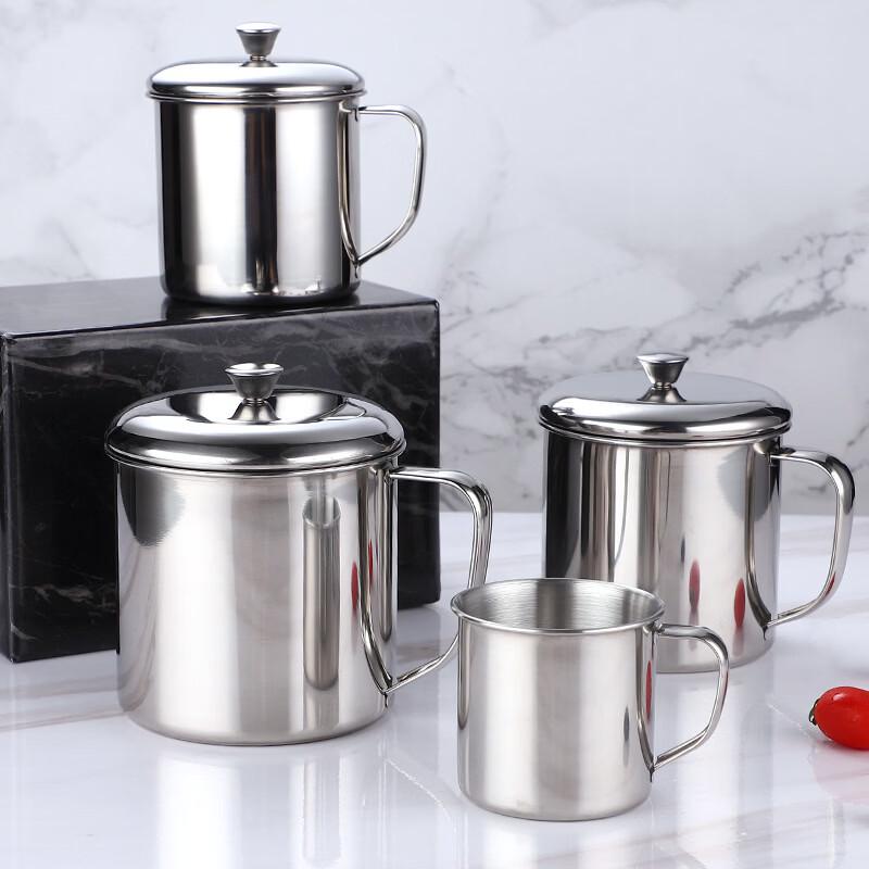 Shangqi 304 Stainless Steel Kids Water Cup with Handle and Lid (2-Pack)