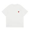 Unisex Loose Fit Cotton T-Shirt With Heart Embroidery Casual Short Sleeve Round Neck Top
