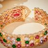Musla Design Wedding Bracelet for Women Exquisite Colored Stone Sparkly Design for Banquet and Anniversary Accessories